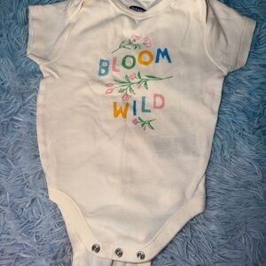 White Baby Onesie with Colorful Bloom Wild Print